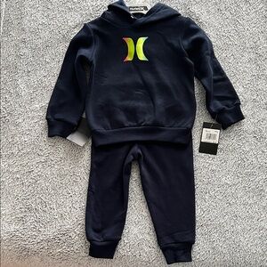 Hurley Kids Navy and Neon Logo Jogger Set